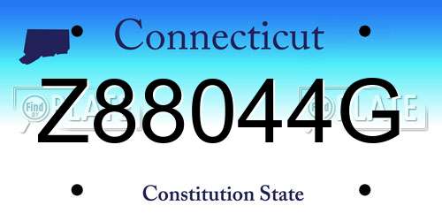 Z88044G Connecticut License Plate