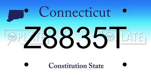 Z8835T Connecticut License Plate