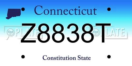 Z8838T Connecticut License Plate