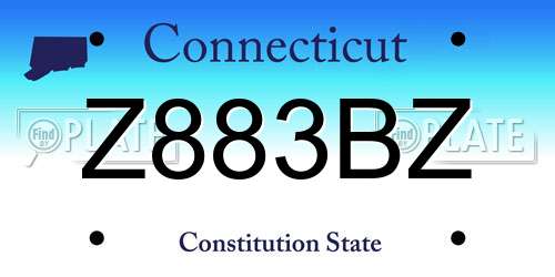 Z883BZ Connecticut License Plate