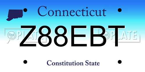 Z88EBT Connecticut License Plate