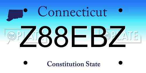 Z88EBZ Connecticut License Plate