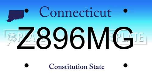 Z896MG Connecticut License Plate