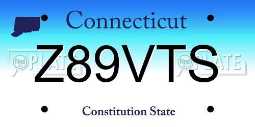 Z89VTS Connecticut License Plate