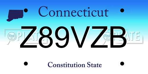 Z89VZB Connecticut License Plate