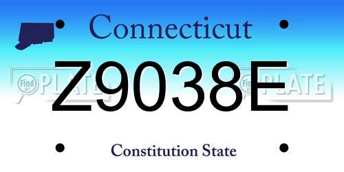 Z9038E Connecticut License Plate
