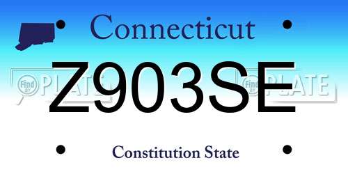 Z903SE Connecticut License Plate
