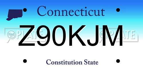 Z90KJM Connecticut License Plate