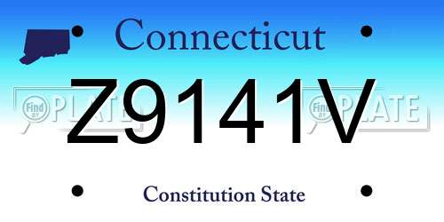 Z9141V Connecticut License Plate