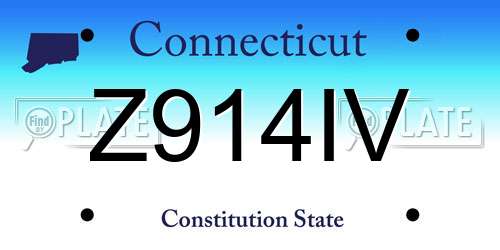 Z914IV Connecticut License Plate