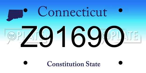 Z9169O Connecticut License Plate