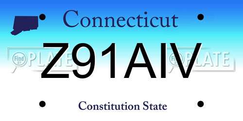 Z91AIV Connecticut License Plate