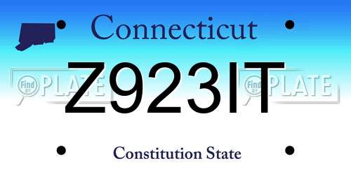 Z923IT Connecticut License Plate
