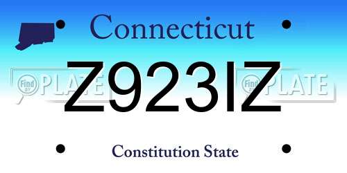 Z923IZ Connecticut License Plate