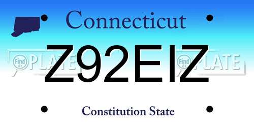 Z92EIZ Connecticut License Plate