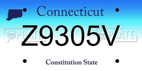 Z9305V Connecticut License Plate