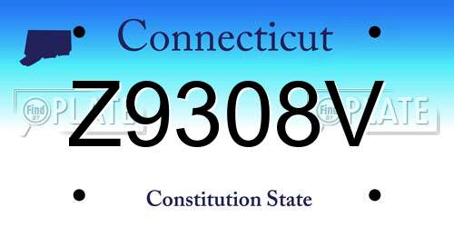 Z9308V Connecticut License Plate
