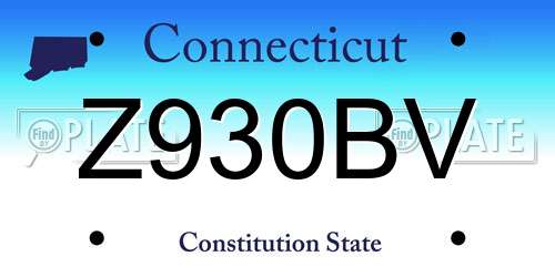 Z930BV Connecticut License Plate