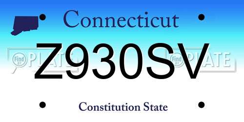 Z930SV Connecticut License Plate