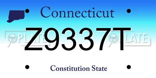 Z9337T Connecticut License Plate