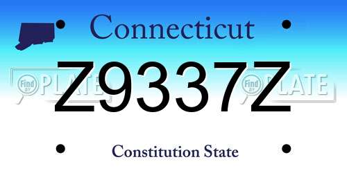 Z9337Z Connecticut License Plate