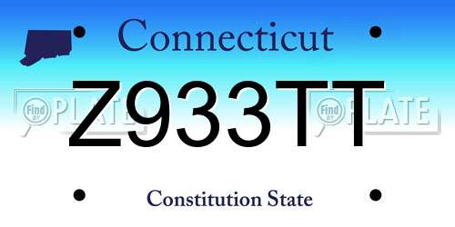Z933TT Connecticut License Plate