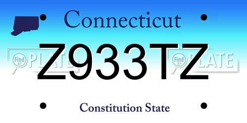 Z933TZ Connecticut License Plate