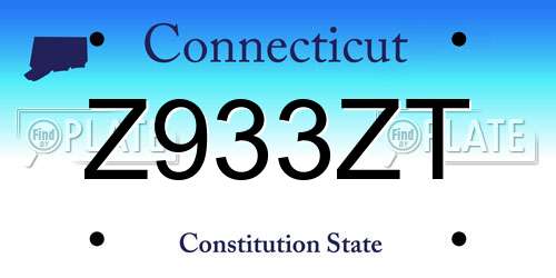Z933ZT Connecticut License Plate