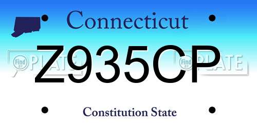 Z935CP Connecticut License Plate