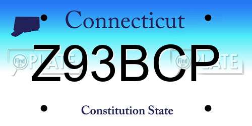 Z93BCP Connecticut License Plate