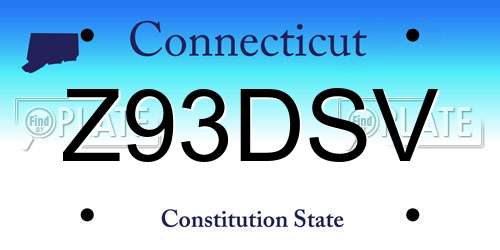 Z93DSV Connecticut License Plate