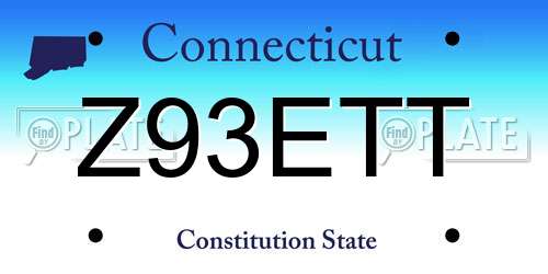 Z93ETT Connecticut License Plate