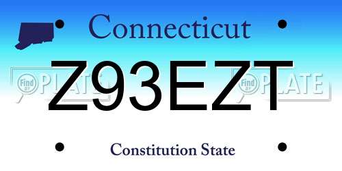 Z93EZT Connecticut License Plate