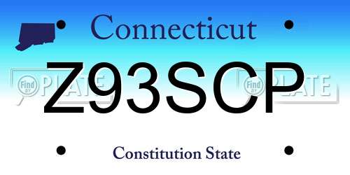 Z93SCP Connecticut License Plate