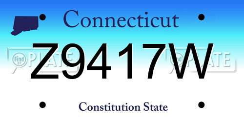 Z9417W Connecticut License Plate