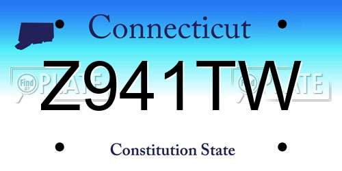 Z941TW Connecticut License Plate