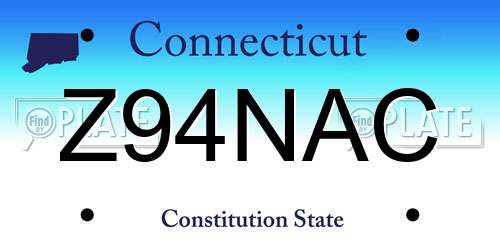 Z94NAC Connecticut License Plate