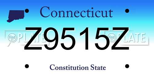 Z9515Z Connecticut License Plate