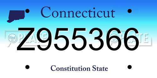 Z955366 Connecticut License Plate