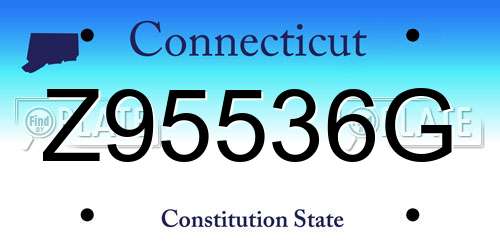 Z95536G Connecticut License Plate