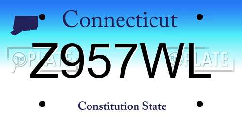 Z957WL Connecticut License Plate