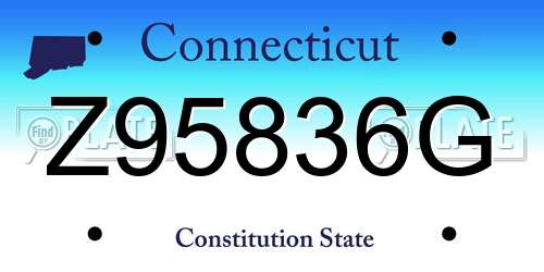 Z95836G Connecticut License Plate