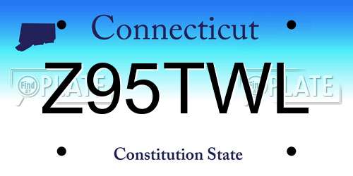 Z95TWL Connecticut License Plate