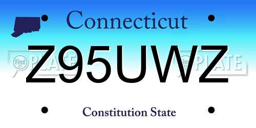 Z95UWZ Connecticut License Plate