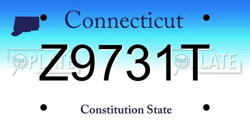 Z9731T Connecticut License Plate