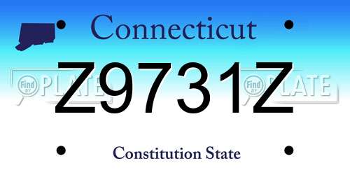 Z9731Z Connecticut License Plate