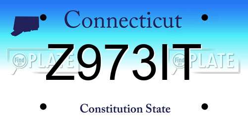 Z973IT Connecticut License Plate