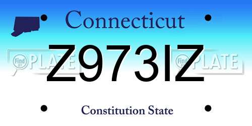 Z973IZ Connecticut License Plate