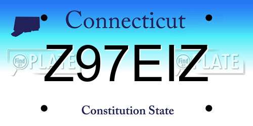Z97EIZ Connecticut License Plate