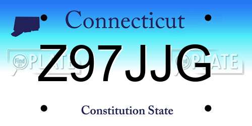 Z97JJG Connecticut License Plate